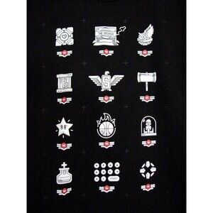 IGN Nintendo Video Games Power UP Icons  Black XL Cotton T Shirt Mario Portal